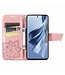 SoFetch Rosegoud Vlinder Bookcase Hoesje met Polsbandje voor de Oppo Reno10