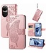 SoFetch Rosegoud Vlinder Bookcase Hoesje met Polsbandje voor de Oppo Reno10