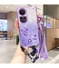 Kadem Paars Glitter TPU Hoesje met Koord voor de Oppo Reno10