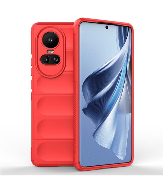 SoFetch Rood Valbestendig TPU Hoesje voor de Oppo Reno10