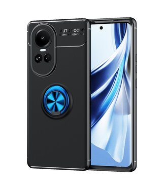 SoFetch Zwart / Blauw Ring Houder TPU Hoesje Oppo Reno10