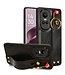 SoFetch Zwart Houder Modern Hybride Hoesje met Handriem voor de Oppo Reno10