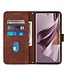 SoFetch Bruin Lijnen Bookcase Hoesje met Koord voor de Oppo Reno10