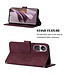 SoFetch Bordeaux Rood Lijnen Bookcase Hoesje met Koord voor de Oppo Reno10