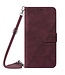 SoFetch Bordeaux Rood Lijnen Bookcase Hoesje met Koord voor de Oppo Reno10