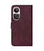 SoFetch Bordeaux Rood Lijnen Bookcase Hoesje met Koord voor de Oppo Reno10