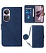 SoFetch Saffierblauw Lijnen Bookcase Hoesje met Koord voor de Oppo Reno10