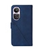 SoFetch Saffierblauw Lijnen Bookcase Hoesje met Koord voor de Oppo Reno10