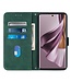 SoFetch Donkergroen Lijnen Bookcase Hoesje met Koord voor de Oppo Reno10