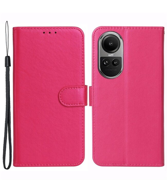 SoFetch Rose Stijlvol Bookcase Hoesje met Polsbandje voor de Oppo Reno10