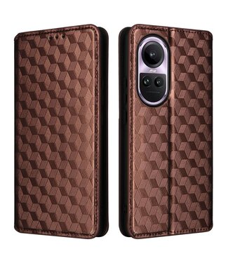 SoFetch Bruin Geometric Bookcase Hoesje Oppo Reno10 Pro