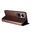 SoFetch Bruin Geometric Bookcase Hoesje voor de Oppo Reno10 Pro