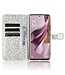 SoFetch Zilver Stippen Bookcase Hoesje met Polsbandje voor de Oppo Reno10 Pro