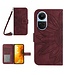 SoFetch Bordeaux Rood Zonnebloem Bookcase Hoesje met Koord voor de Oppo Reno10 Pro