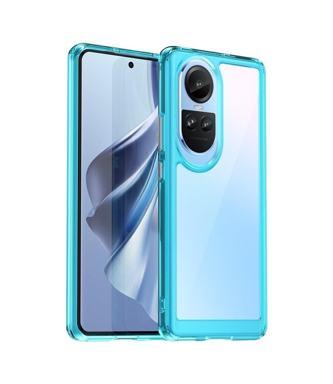 SoFetch Hemelsblauw Valbestendig Hybride Hoesje voor de Oppo Reno10 Pro