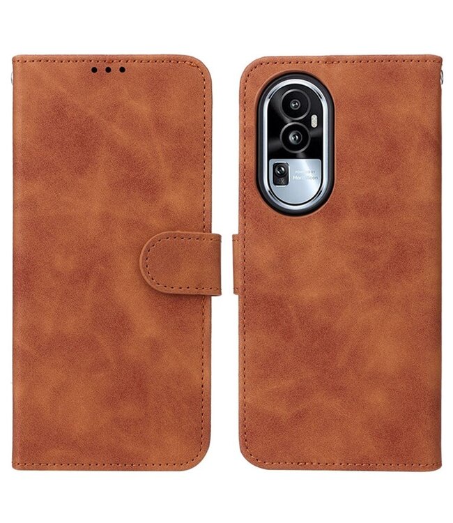 SoFetch Bruin Zacht Bookcase Hoesje voor de Oppo Reno10 Pro