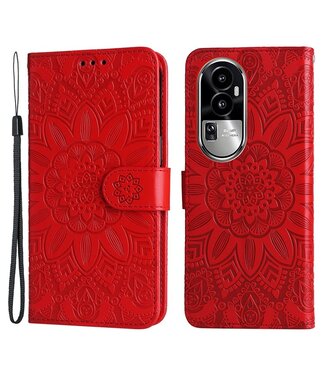 SoFetch Rood Mandala Bookcase Hoesje met Polsbandje Oppo Reno10 Pro