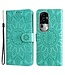 SoFetch Groen Mandala Bookcase Hoesje met Polsbandje voor de Oppo Reno10 Pro