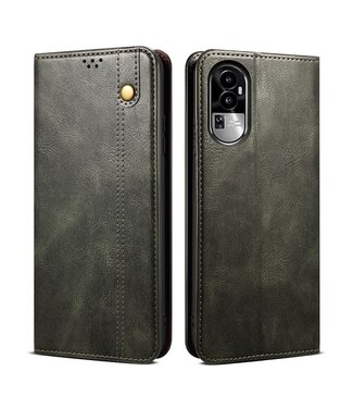 SoFetch Groen Glad Bookcase Hoesje Oppo Reno10 Pro