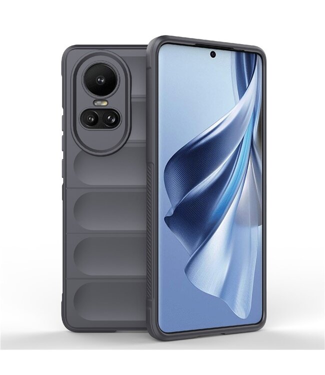 SoFetch Dark Grijs Valbestendig TPU Hoesje voor de Oppo Reno10 Pro