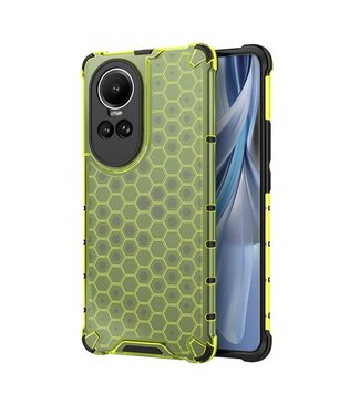 SoFetch Groen Valbestendig Honingraat Hybride Hoesje Oppo Reno10 Pro
