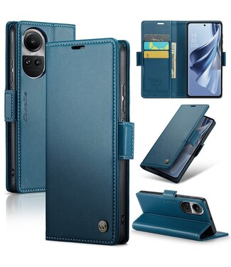 CaseMe Blauw RFID Modern Bookcase Hoesje Oppo Reno10 Pro
