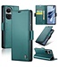 CaseMe Groen RFID Modern Bookcase Hoesje voor de Oppo Reno10 Pro