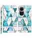 SoFetch Groen Driehoekdesigns Bookcase Hoesje met Polsbandje voor de Oppo Reno10 Pro