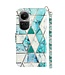 SoFetch Groen Driehoekdesigns Bookcase Hoesje met Polsbandje voor de Oppo Reno10 Pro
