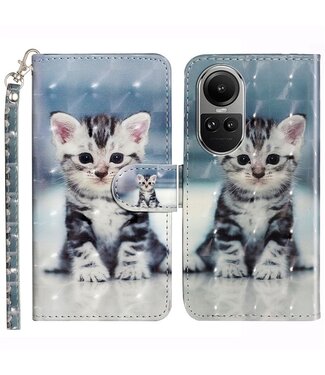 SoFetch Kitten Bookcase Hoesje met Polsbandje Oppo Reno10 Pro