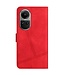 SoFetch Rood Lijnen Bookcase Hoesje met Polsbandje voor de Oppo Reno10 Pro