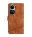 SoFetch Bruin Lijnen Bookcase Hoesje met Polsbandje voor de Oppo Reno10 Pro