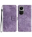 SoFetch Paars Vlinders Bookcase Hoesje met Polsbandje voor de Oppo Reno10 Pro