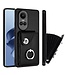 SoFetch Zwart Pasjeshouder Ring Houder Hybride Hoesje voor de Oppo Reno10 Pro