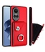 SoFetch Rood Pasjeshouder Ring Houder Hybride Hoesje voor de Oppo Reno10 Pro