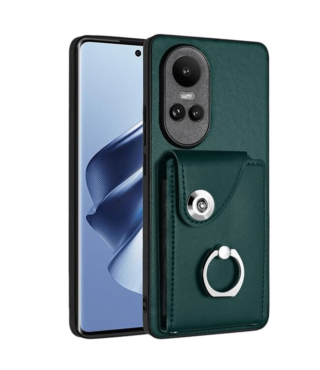 SoFetch Groen Pasjeshouder Ring Houder Hybride Hoesje voor de Oppo Reno10 Pro