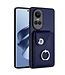 SoFetch Saffierblauw Pasjeshouder Ring Houder Hybride Hoesje voor de Oppo Reno10 Pro
