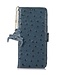SoFetch Blauw RFID Struisvogel Bookcase Hoesje voor de Oppo Reno8 T
