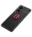 SoFetch Zwart / Rood Ring Houder TPU Hoesje voor de Oppo Reno8 T