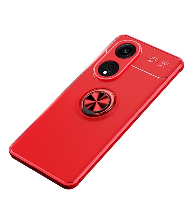 SoFetch Rood Ring Houder TPU Hoesje voor de Oppo Reno8 T