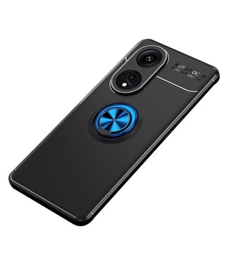 SoFetch Zwart / Blauw Ring Houder TPU Hoesje Oppo Reno8 T