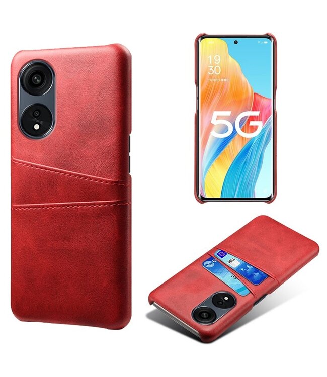 SoFetch Rood Pasjeshouder Stijlvol Hardcase Hoesje voor de Oppo Reno8 T