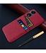 SoFetch Rood Pasjeshouder Stoffen Hardcase Hoesje voor de Oppo Reno8 T