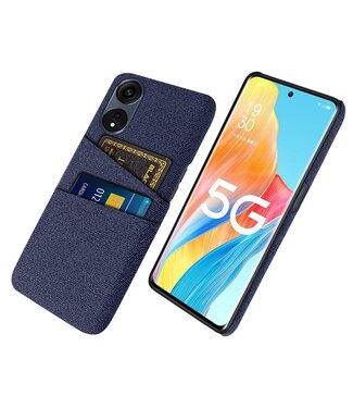 SoFetch Blauw Pasjeshouder Stoffen Hardcase Hoesje Oppo Reno8 T