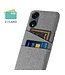 SoFetch Lichtgrijs Pasjeshouder Stoffen Hardcase Hoesje voor de Oppo Reno8 T