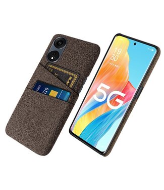 SoFetch Bruin Pasjeshouder Stoffen Hardcase Hoesje Oppo Reno8 T