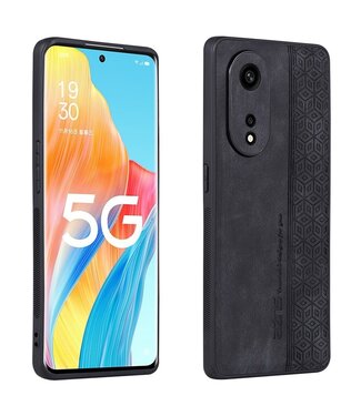 Azns Zwart Geometrisch Hybride Hoesje Oppo Reno8 T