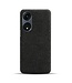 SoFetch Zwart Effen Stoffen Hardcase Hoesje voor de Oppo Reno8 T