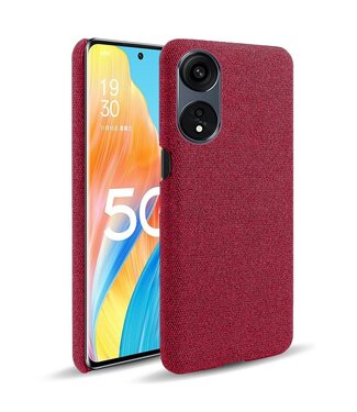SoFetch Rood Effen Stoffen Hardcase Hoesje Oppo Reno8 T