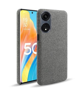 SoFetch Grijs Effen Stoffen Hardcase Hoesje Oppo Reno8 T